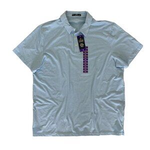 Memebers Mark Men’s Striped Polo Shirt XXL Blue Short Sleeve NWT